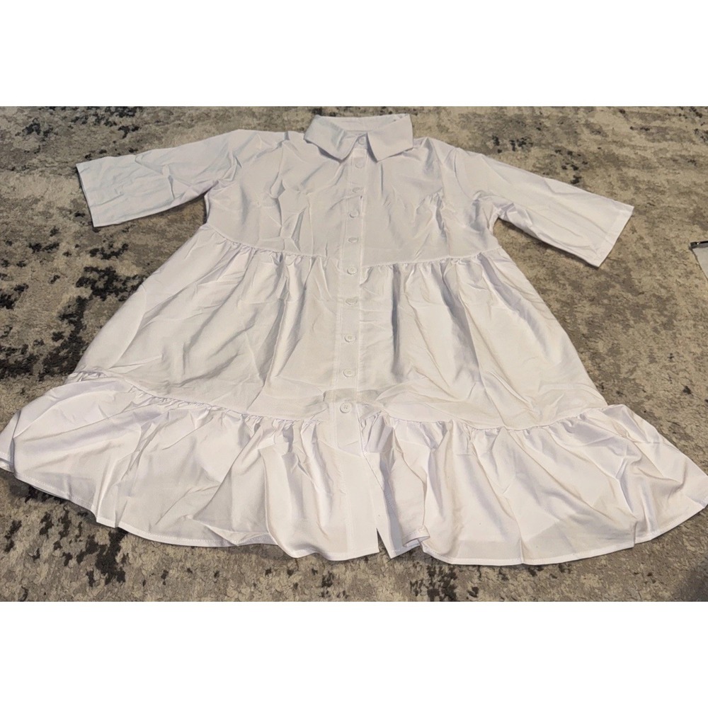 Womens Button Up Knee Length Collared Dress Sz 1X New